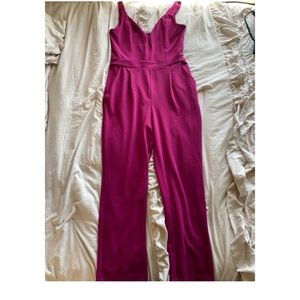 **EXPRESS** *Fuchsia* *Plunging* *Jumpsuit*